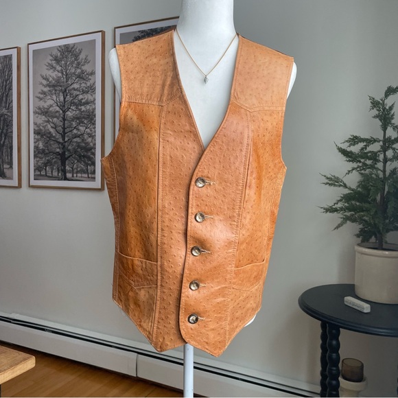 VTG Pioneer Wear Croc Leather Satin Vest Western Vintage Cowboy